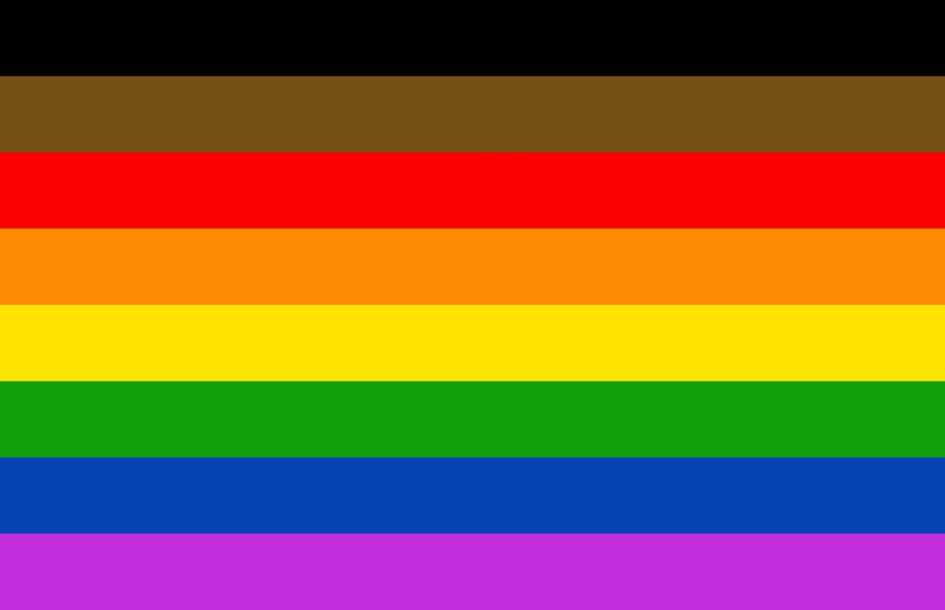 Rainbow flag including people of colour
