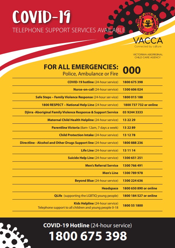 Flyer VACCA Covid-19 Telephone Support Services