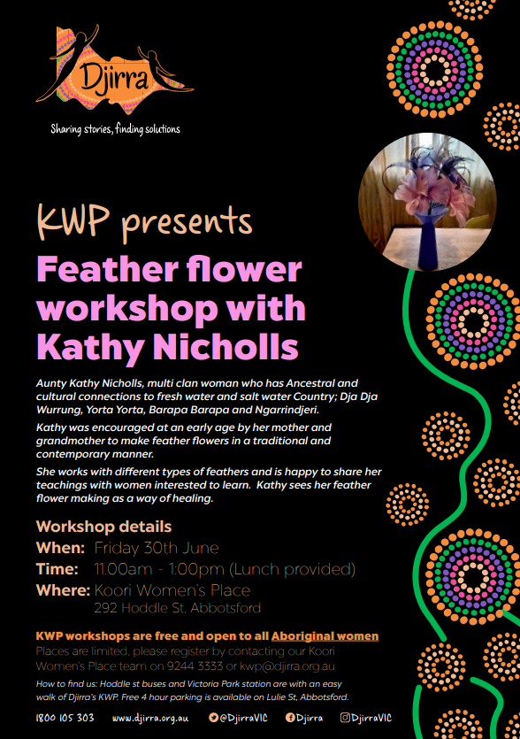 Feather flowers workshop - Djirra - 30-6-23