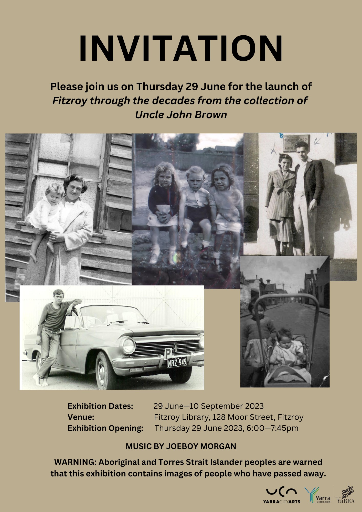 Photos of people from the Uncle John Brown exhibition - Fitzroy - 29June-10Sept2023