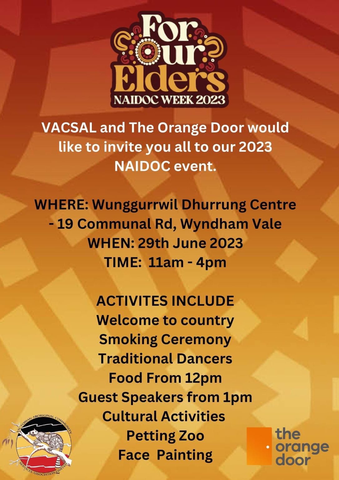 NAIDOC EVENT 2023 VACSAL/ The Orange Door