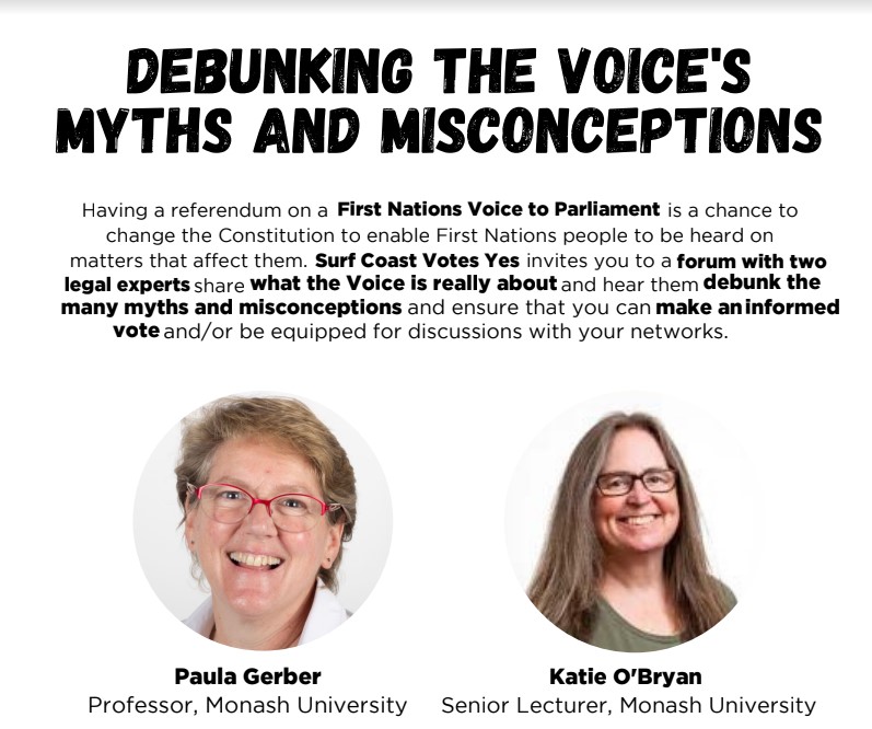 Profile Image of 2 women experts, Paula Gerber and Katie O'Bryan with heading text "Debunking the Voice's Myths & Misconceptions"