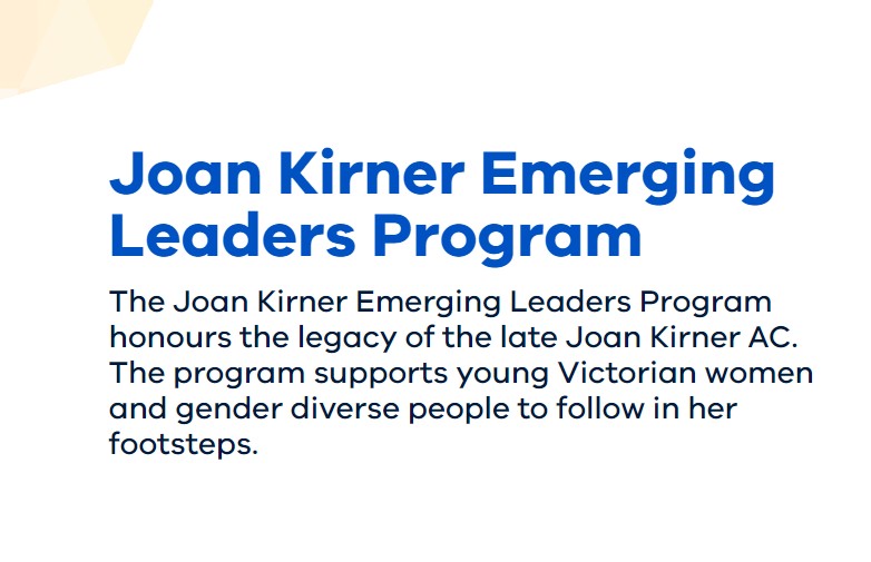 Joan Kirner Emerging Leadership Program words on white background