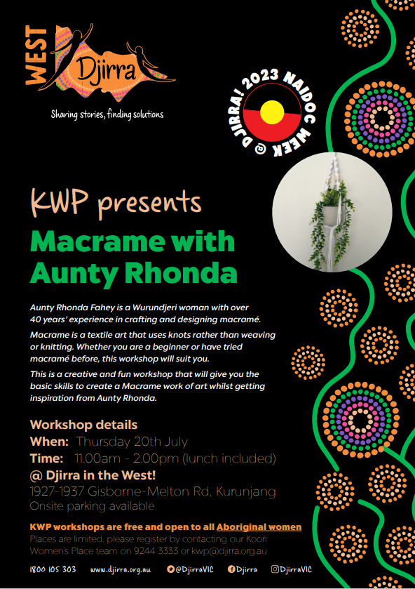 Macrame with Aunty Rhonda - Flyer