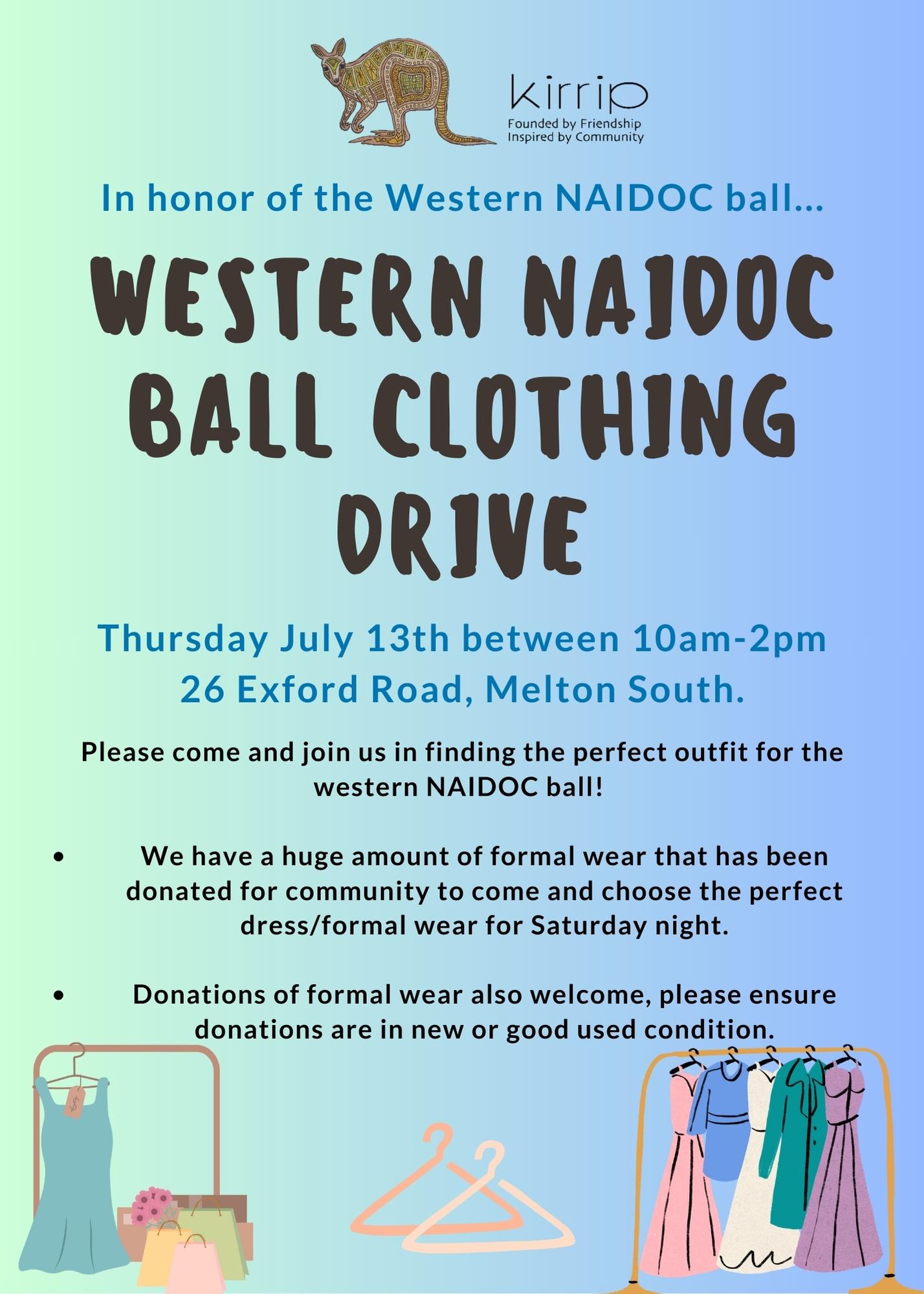 Western NAIDOC Ball Clothing Drive Flyer X2