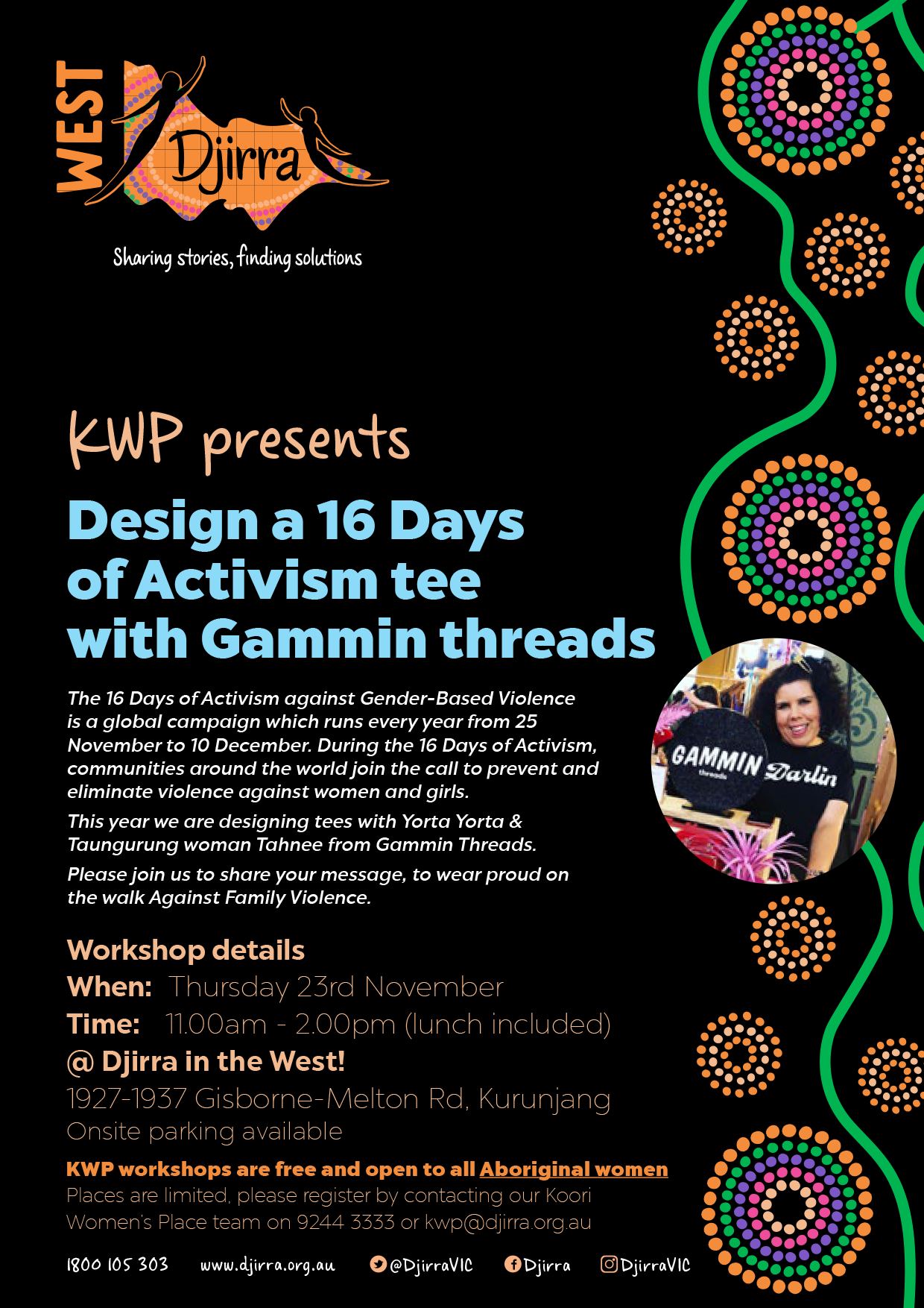 Design a 16 Day of Activism tee with Gammin threads