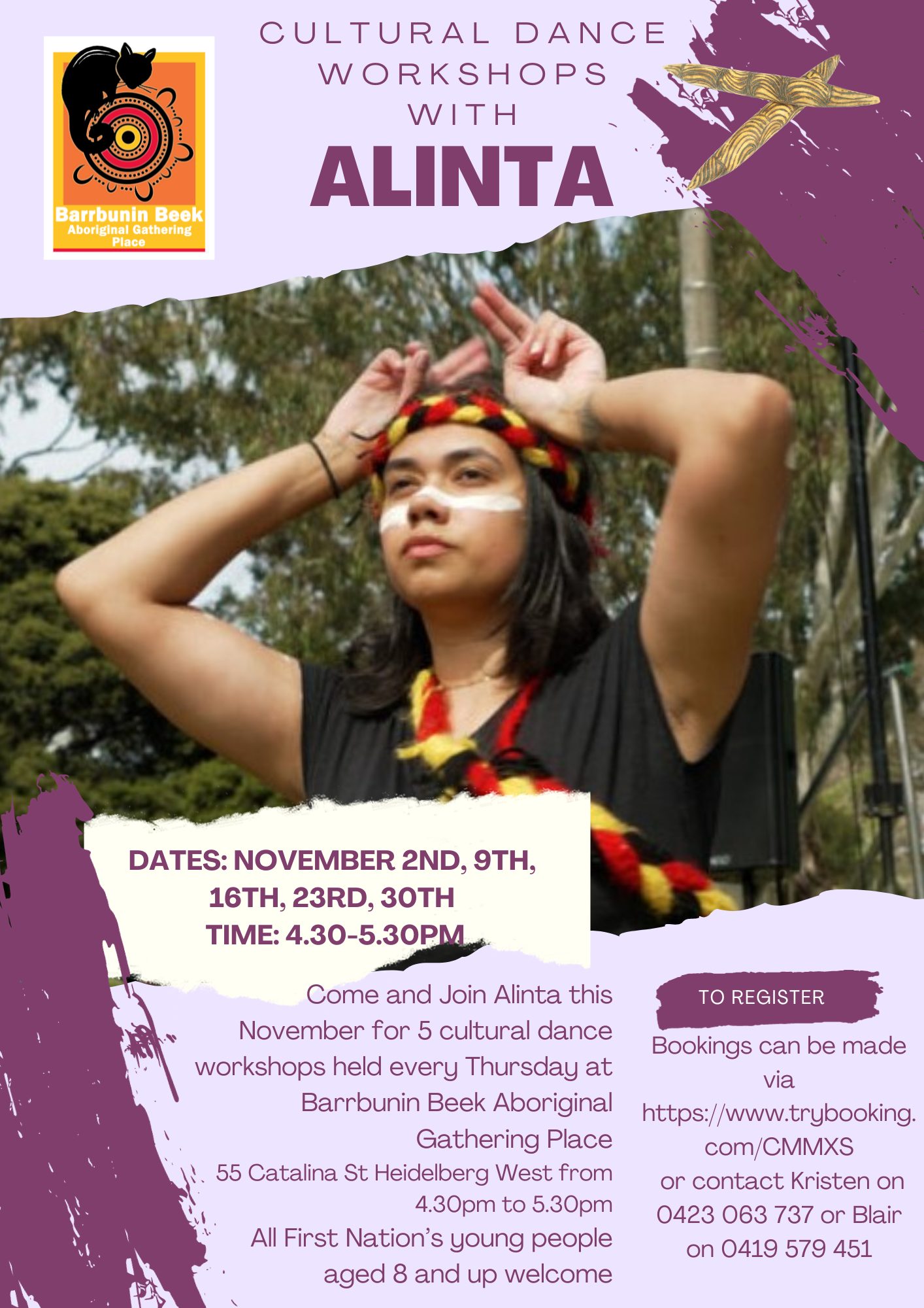 Flyer - Cultural Dance Workshops with Alinta