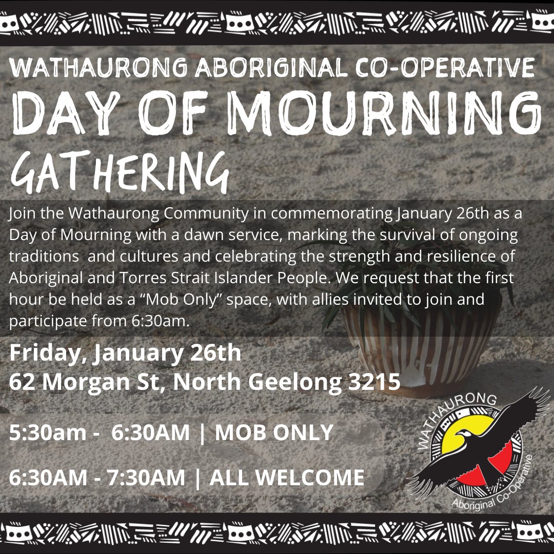 Day of Mourning Gathering - Flyer