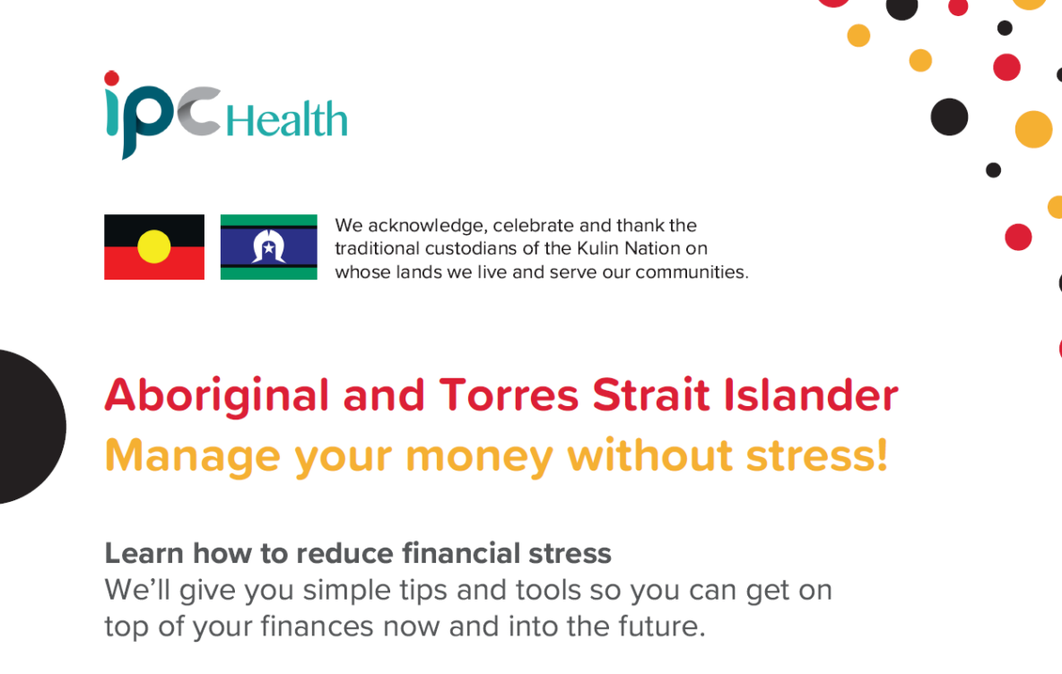 White background with black, yellow and red dot decoration with text about the event